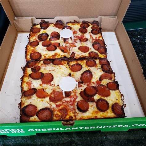 Pizza boxes are typically constructed from multilayered, corrugated cardboard, so they’re among the most biodegradable food containers. You can effortlessly dispose of your contaminated boxes in the right environment. At Green Lantern Pizza, we take extra steps to ensure our boxes are better for the planet with our dedication to the ... 